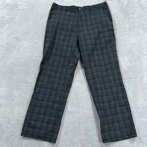 Nike Golf Stretch Straight Chino Pants Solid Men 36 x 30 Black Plaid Active